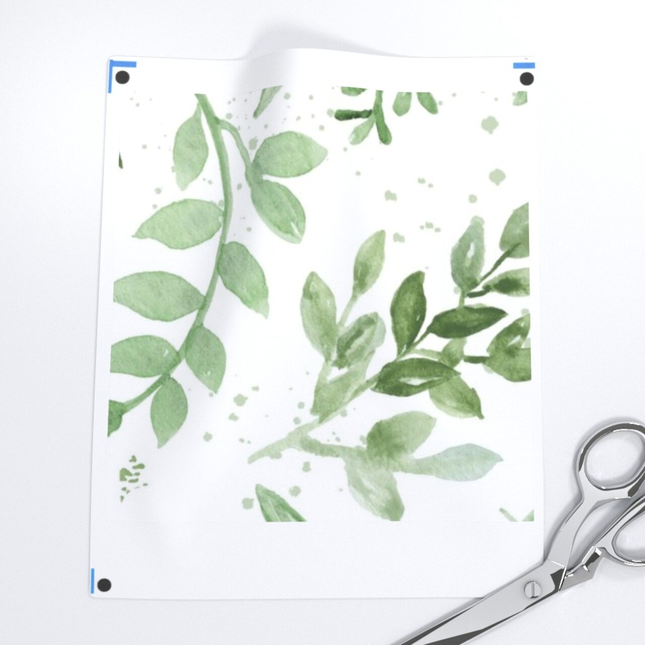 Watercolor Leaves Pattern Eucalyptus Sage Green Greenery Custom Pre-pasted Wallpaper by Spoonflower Pre-Pasted Wallpaper 2FT Wide